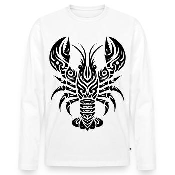 Homard Tribal - T-shirt manches longues Premium bio Homme - blanc - Devant - Nico (187cm)