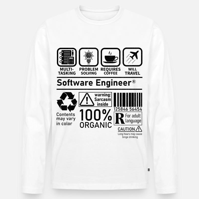software engineer multi tasking problem solving - Men's Premium Organic Long Sleeve Shirt - white