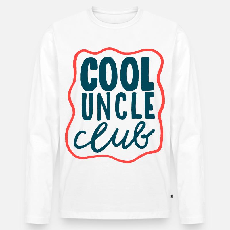 Cool Uncle Club - Cooles Statement - Männer Premium Bio Langarmshirt - Weiß