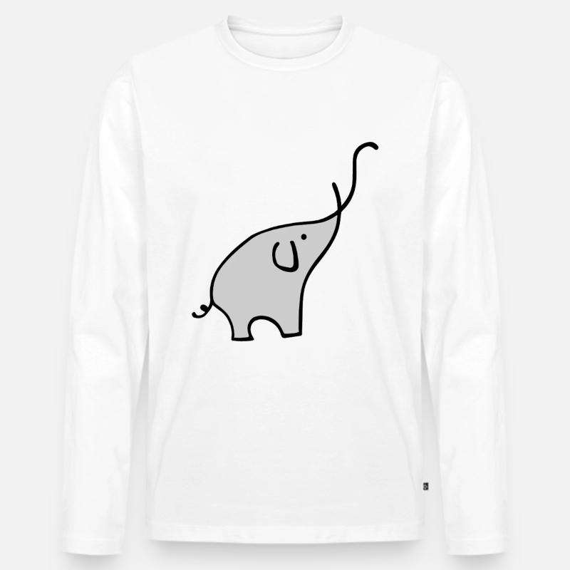 Elephan - Männer Premium Bio Langarmshirt - Weiß