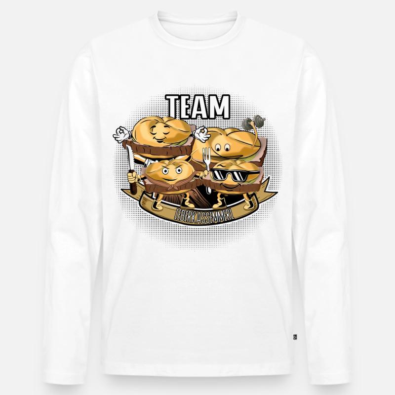 Team Leberkassemmel – Snack Squad! - Männer Premium Bio Langarmshirt - Weiß