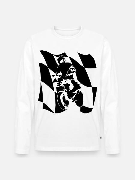 BikeFlagDrapeauBavière - T-shirt manches longues Premium bio Homme - blanc