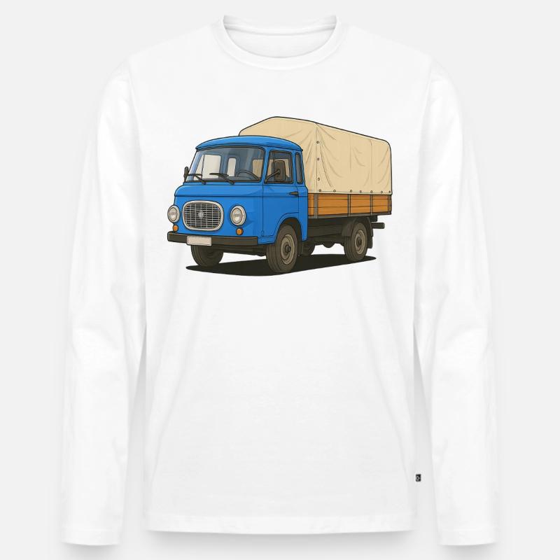 Ost-Pritsche - Männer Premium Bio Langarmshirt - Weiß