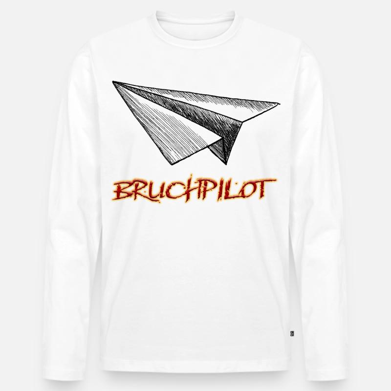 Bruchpilot - Männer Premium Bio Langarmshirt - Weiß