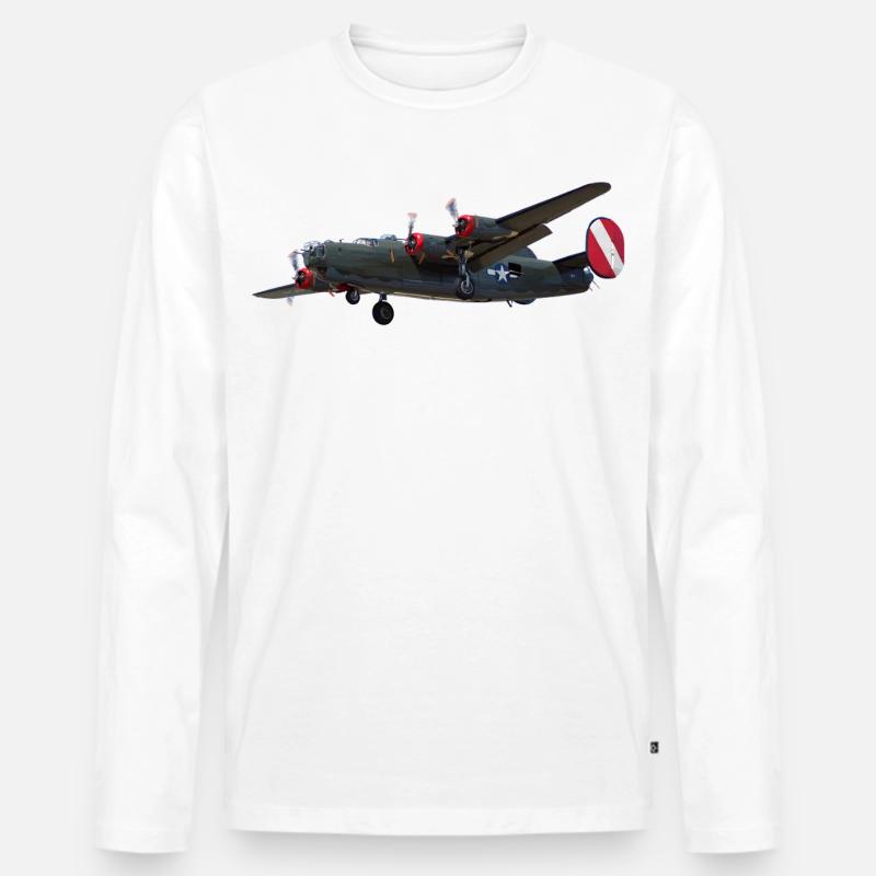 Bomber B-24 Liberator - Männer Premium Bio Langarmshirt - Weiß