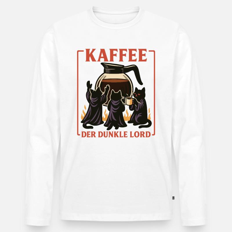 Kaffee Der Dunkle Lord - Männer Premium Bio Langarmshirt - Weiß