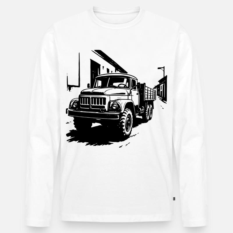 ZIL – Kraft auf Rädern - Männer Premium Bio Langarmshirt - Weiß