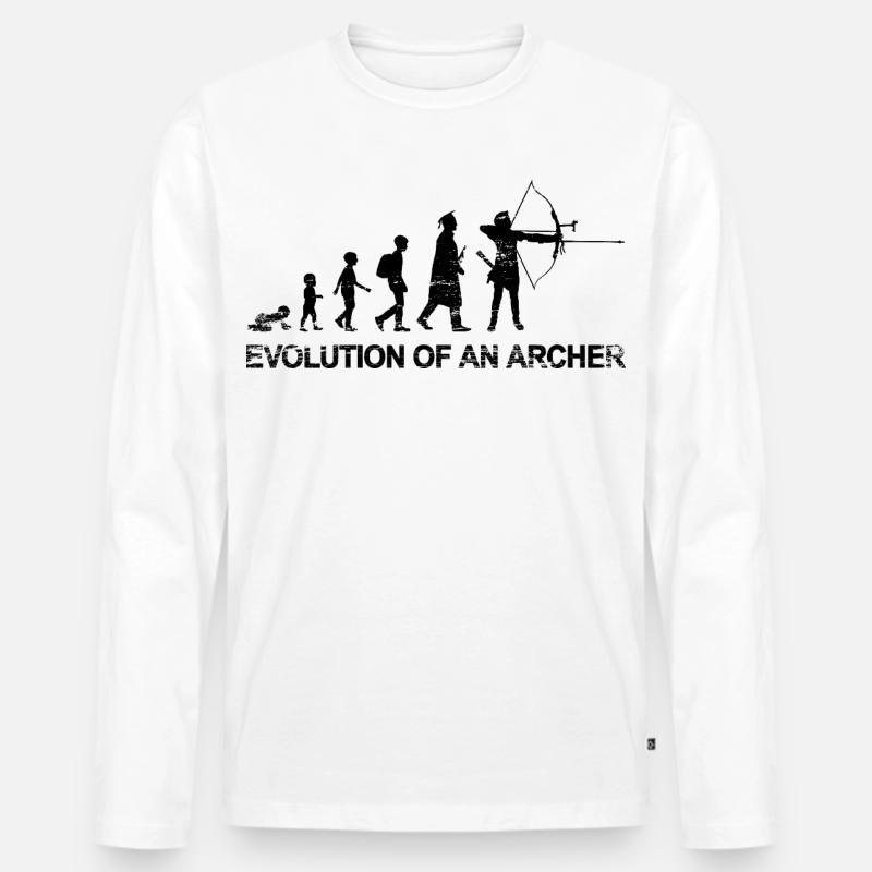 Entwicklung eines Bogenschützen - Männer Premium Bio Langarmshirt - Weiß