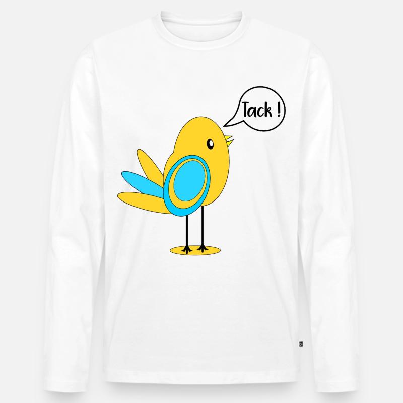 SCHWEDISCH DANKE SCHWEDEN - Männer Premium Bio Langarmshirt - Weiß