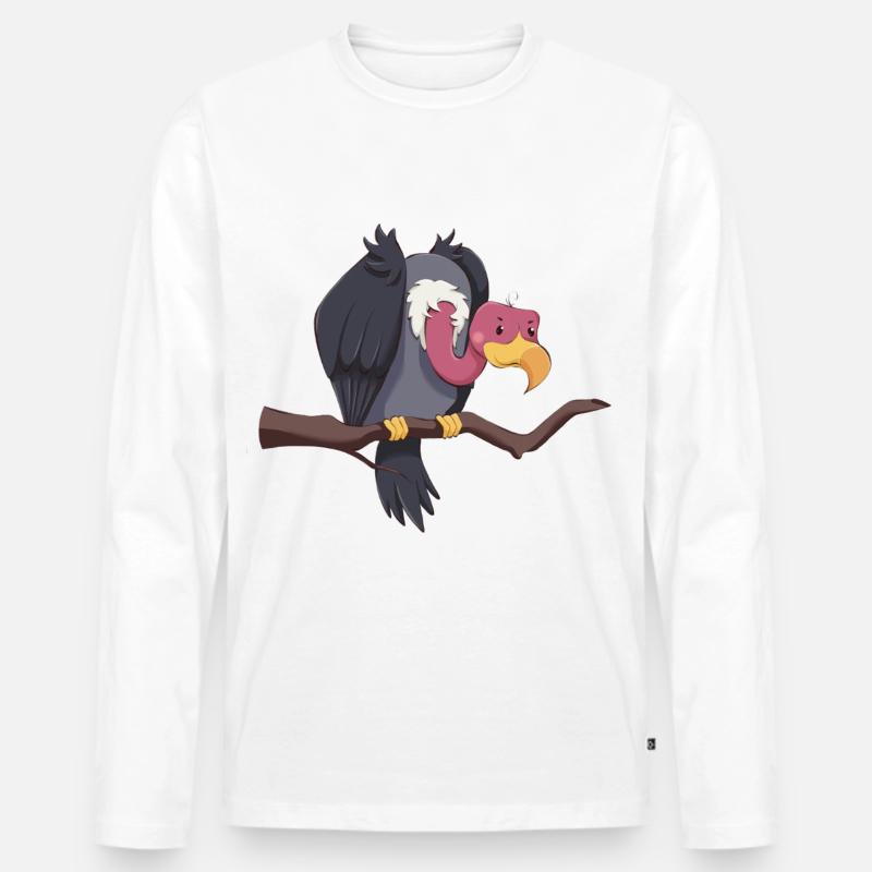 Geier - Männer Premium Bio Langarmshirt - Weiß