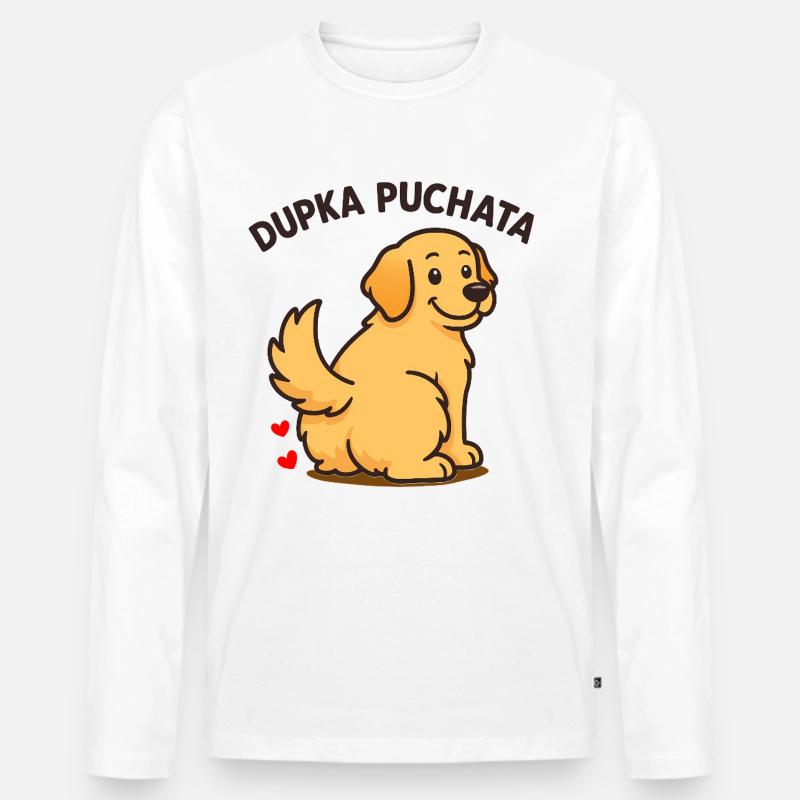 FLUFFY - süßes Hündchen - Männer Premium Bio Langarmshirt - Weiß