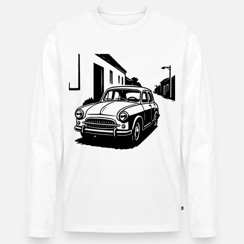 Wirtschaftswunder-Klassiker - Männer Premium Bio Langarmshirt - Weiß