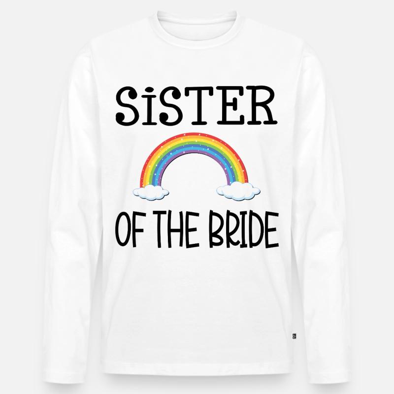 REGENBOGENSCHWESTER DER BRAUT - Männer Premium Bio Langarmshirt - Weiß