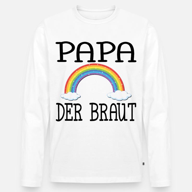 PAPA DER BRAUT - Männer Premium Bio Langarmshirt - Weiß