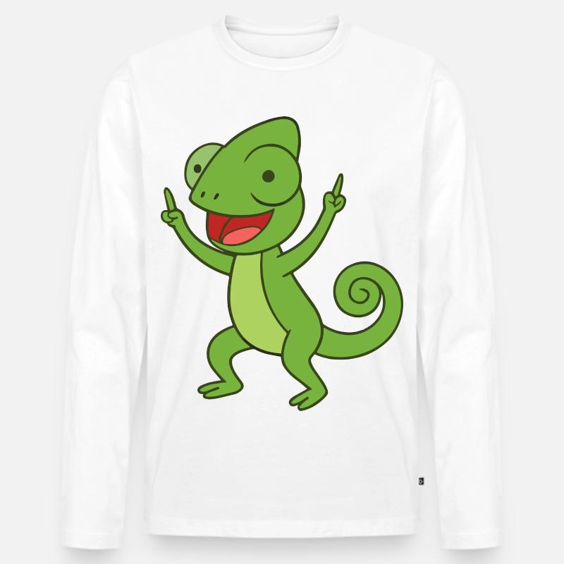 Party Chameleon - Männer Premium Bio Langarmshirt - Weiß