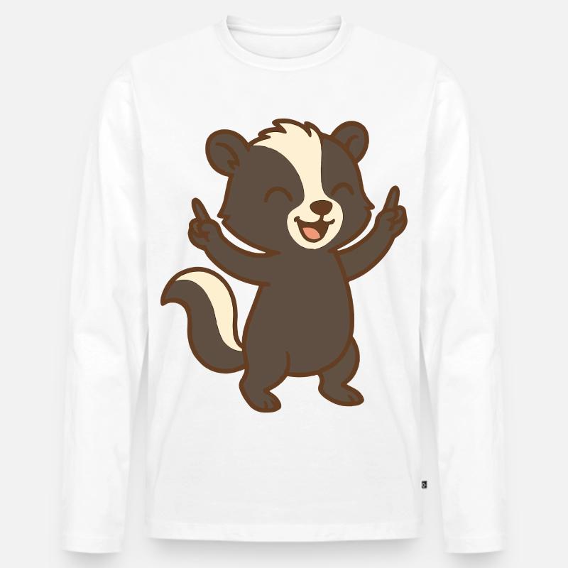 Cheer Up Stinktierchen - Männer Premium Bio Langarmshirt - Weiß