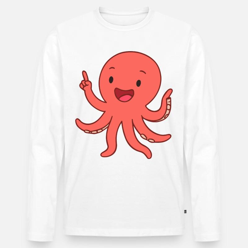 Happy Krakenkind - Männer Premium Bio Langarmshirt - Weiß