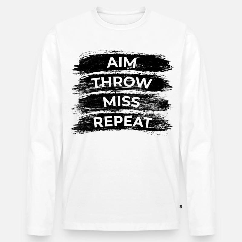 Darts Routine - Männer Premium Bio Langarmshirt - Weiß