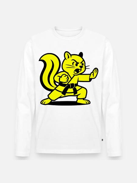 Karate Squirrels! - Men's Premium Organic Long Sleeve Shirt - white