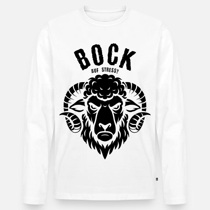 Bock auf Stress? - Männer Premium Bio Langarmshirt - Weiß