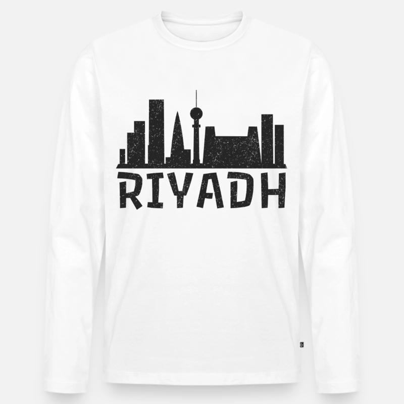 Riyadh Vibes - Männer Premium Bio Langarmshirt - Weiß