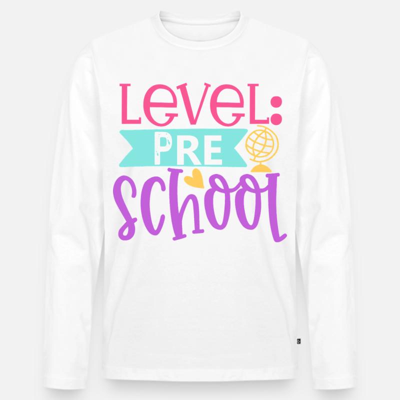 Level: Vorschule - Männer Premium Bio Langarmshirt - Weiß