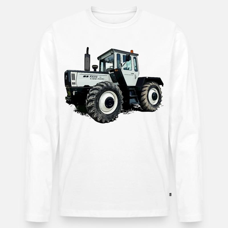 Ackerlegende in Grau - Männer Premium Bio Langarmshirt - Weiß