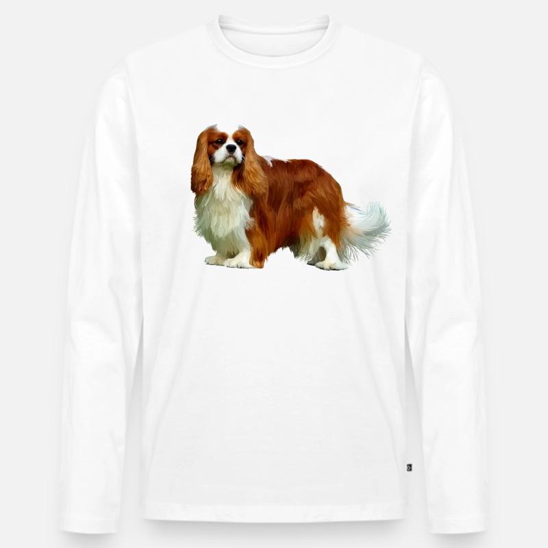 Cavalier King Charles Spaniel - Männer Premium Bio Langarmshirt - Weiß
