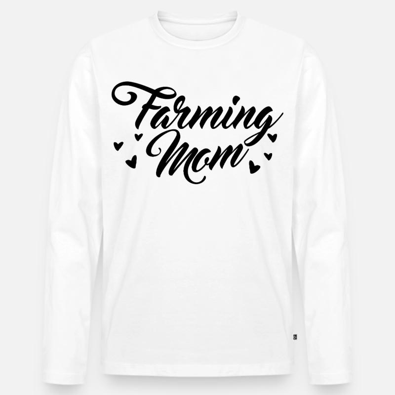 Bauernhof Mutter - Männer Premium Bio Langarmshirt - Weiß