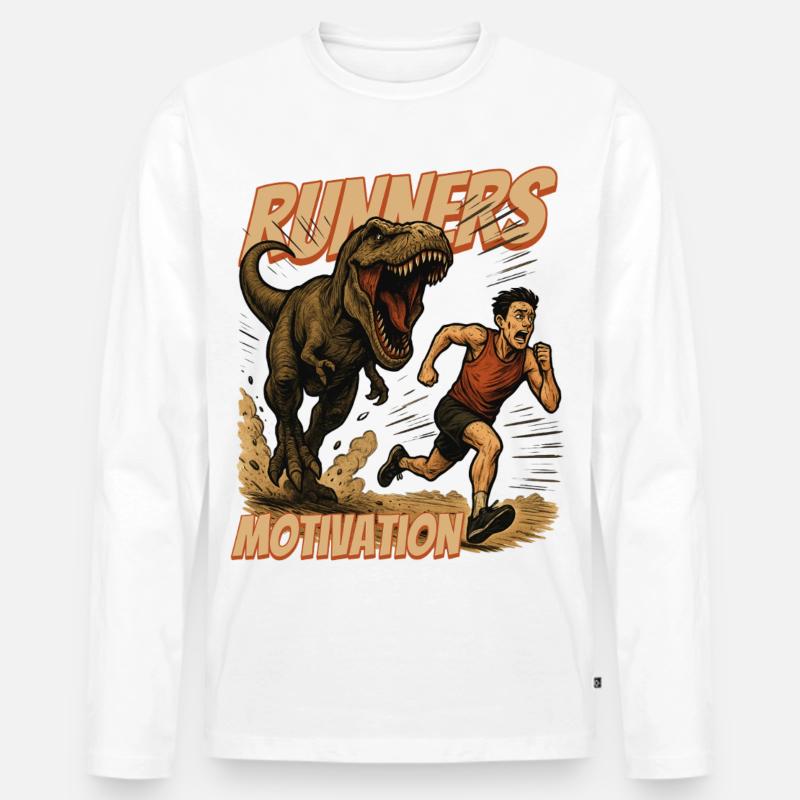 Alles eine Frage der "Runners" Motivation - Männer Premium Bio Langarmshirt - Weiß