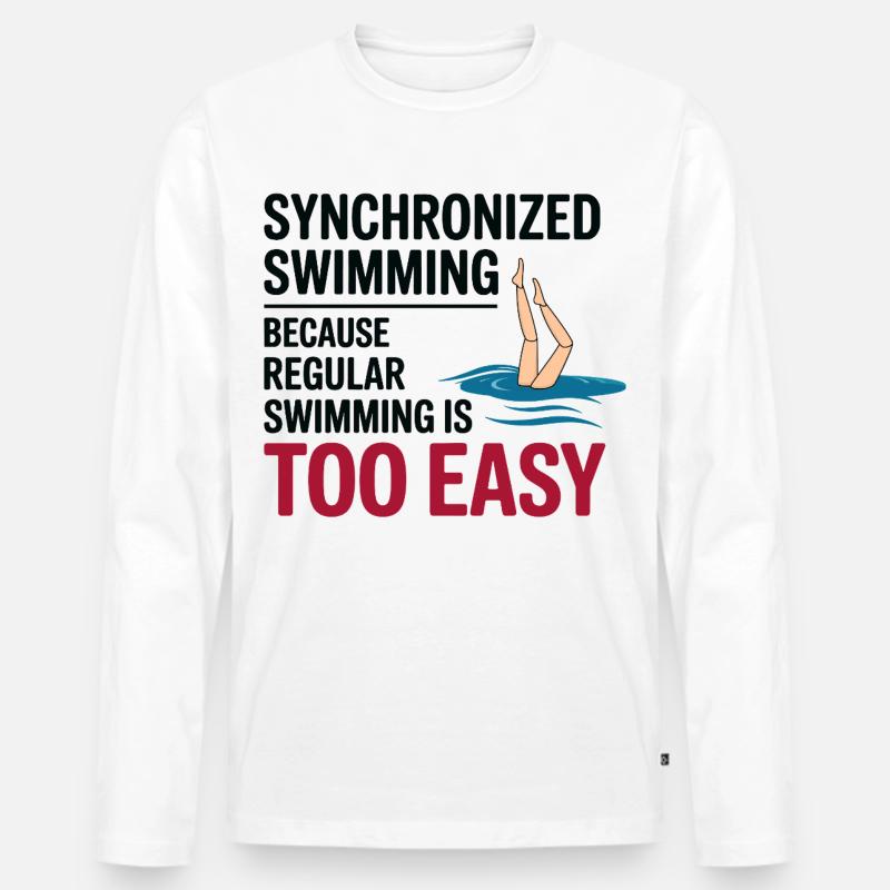 Synchronschwimmen Motivation - Männer Premium Bio Langarmshirt - Weiß