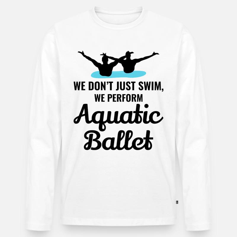 Synchronschwimmen - Männer Premium Bio Langarmshirt - Weiß