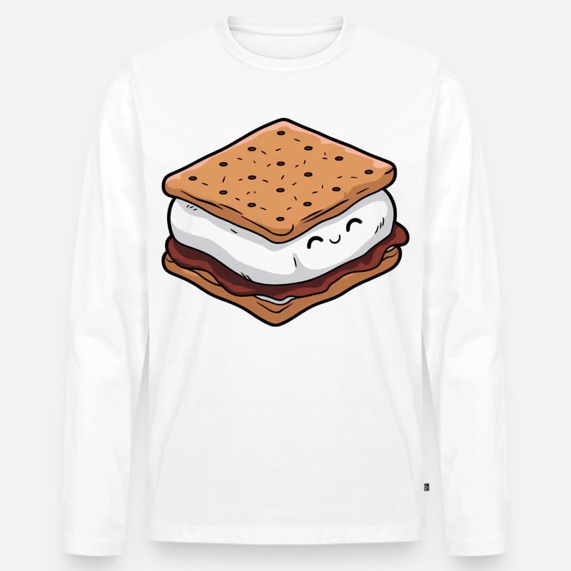 Süßes Smore - Männer Premium Bio Langarmshirt - Weiß