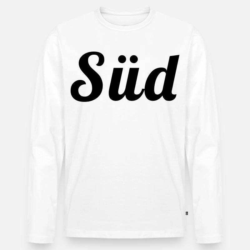 schwarz, weiss, blau - Alm Statement - Männer Premium Bio Langarmshirt - Weiß