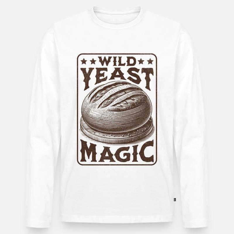 Wilde Hefe Magic Sauerteig Brot Liebhaber - Männer Premium Bio Langarmshirt - Weiß
