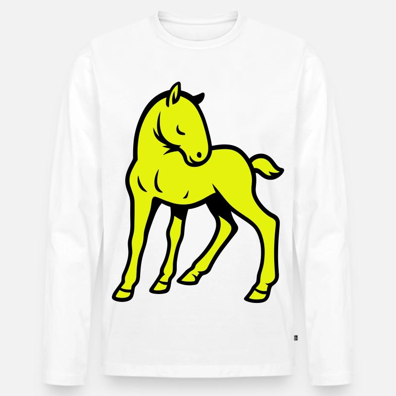 Cute Horse - Männer Premium Bio Langarmshirt - Weiß