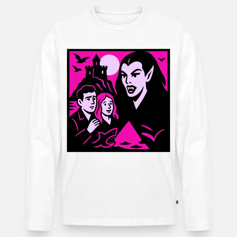 Vampir Gräfin - Männer Premium Bio Langarmshirt - Weiß
