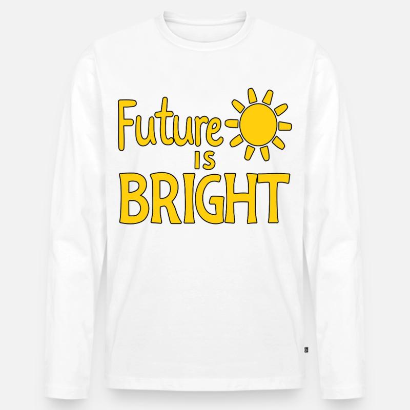 Future Is Bright - Sonne  - Männer Premium Bio Langarmshirt - Weiß