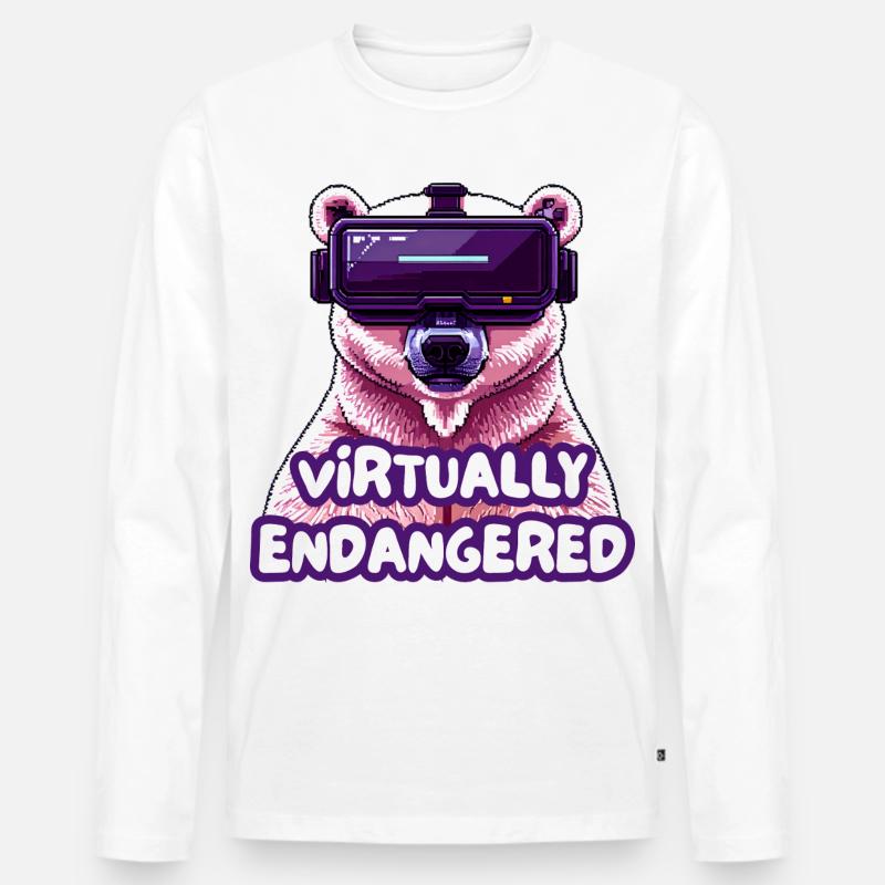 Virtually Endangered - Männer Premium Bio Langarmshirt - Weiß