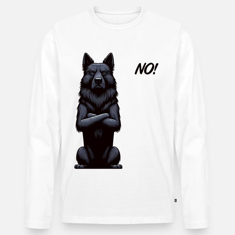 No Schwarzer Schäferhund Schäferhundbesitzer  - Männer Premium Bio Langarmshirt - Weiß