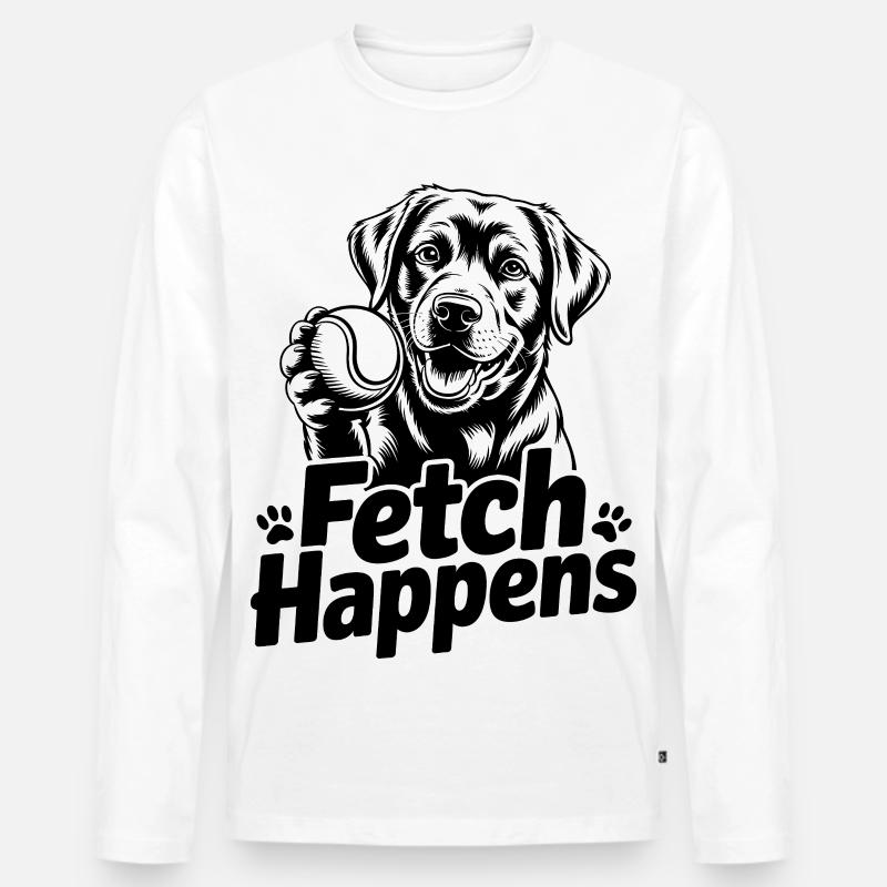 Fetch passiert - Männer Premium Bio Langarmshirt - Weiß