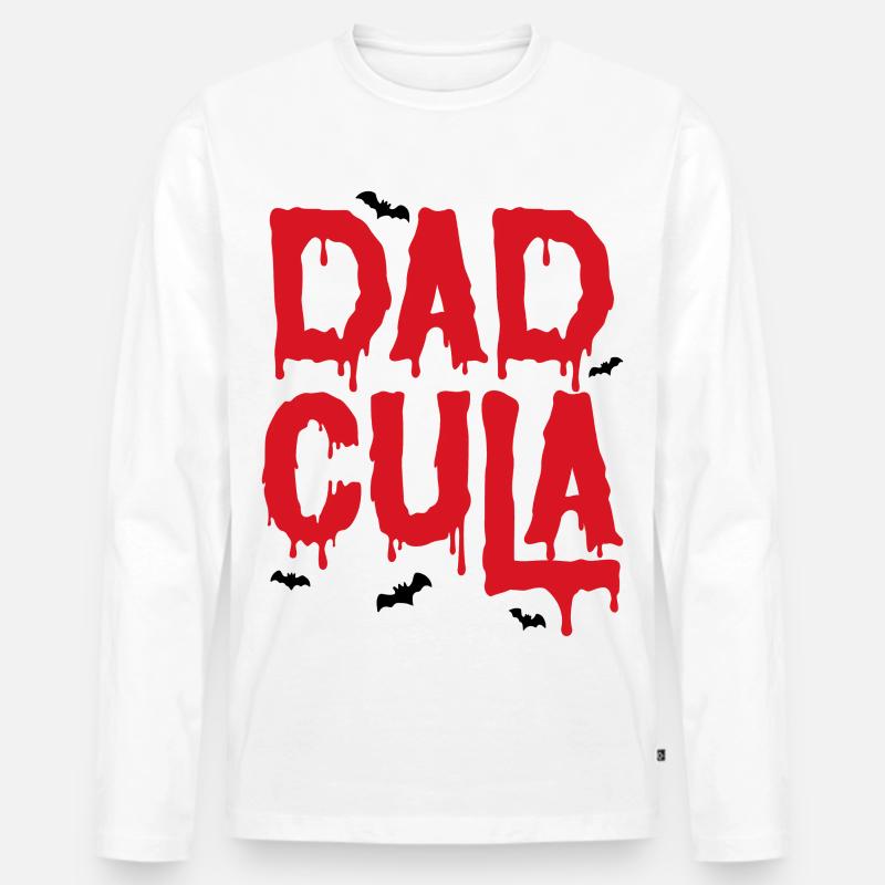 dadcula - Männer Premium Bio Langarmshirt - Weiß