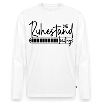 Chargement de la retraite 2027 - T-shirt manches longues Premium bio Homme - blanc - Devant - Nico (187cm)