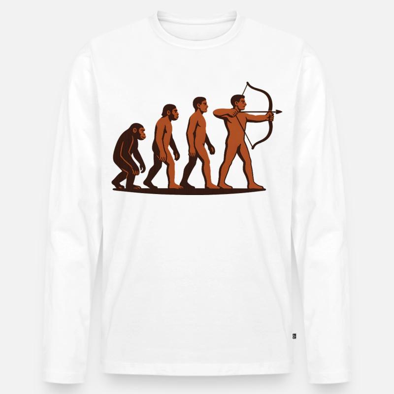 Evolution Bogenschießen Bogen Ziel Bogenschütze - Männer Premium Bio Langarmshirt - Weiß