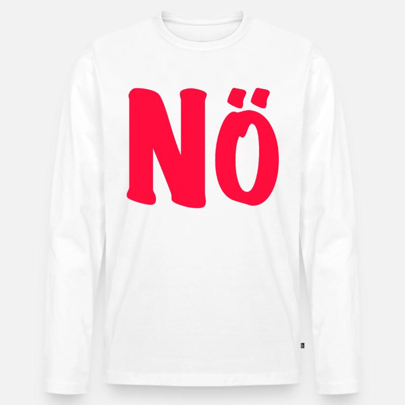 Nö - Bin dagegen - Null Bock  - Männer Premium Bio Langarmshirt - Weiß