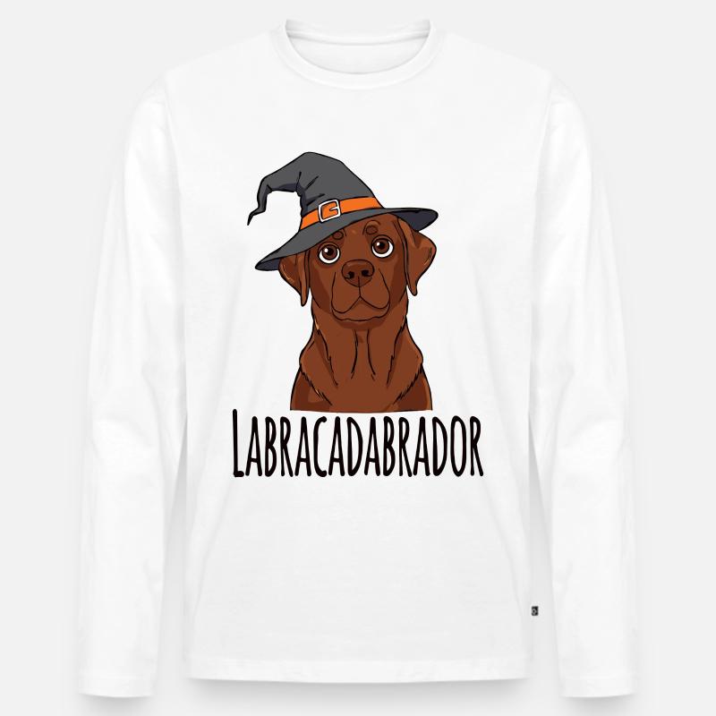 Labracadabrador Hexenhut Design - Männer Premium Bio Langarmshirt - Weiß
