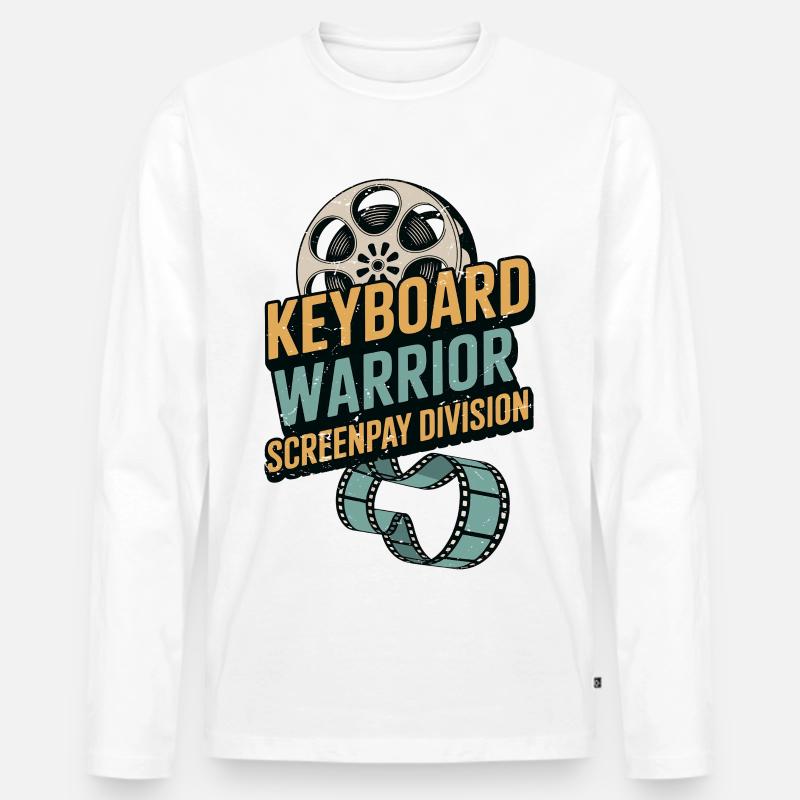 Screenwriter Keyboard Warrior Screenplay Writing - Männer Premium Bio Langarmshirt - Weiß