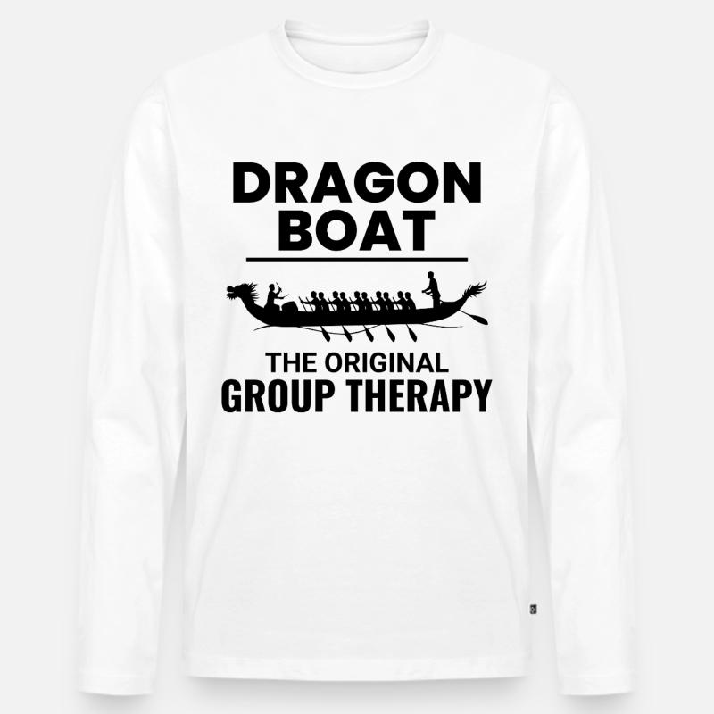 Drachenboot-Rennmannschaft - Männer Premium Bio Langarmshirt - Weiß