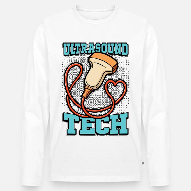 Sonographer Ultrasound Tech Sonography Xray Tech - Männer Premium Bio Langarmshirt - Weiß