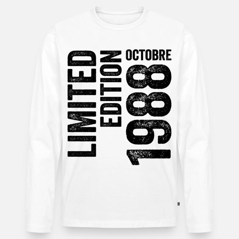 1988  - Männer Premium Bio Langarmshirt - Weiß
